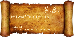Hrivnák Cirilla névjegykártya